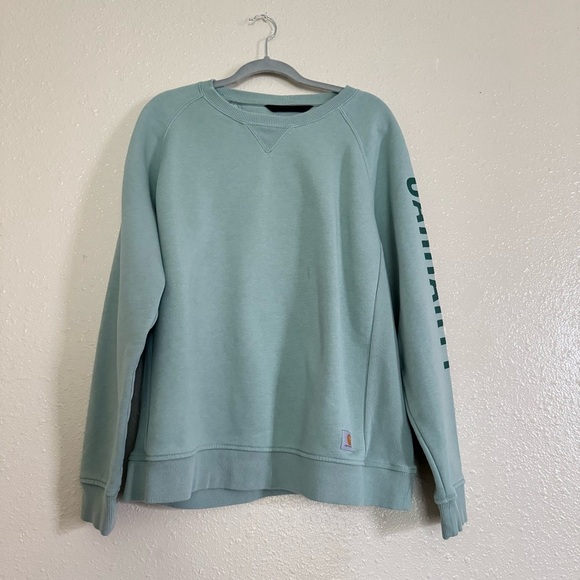 Carhartt Relaxed Fit Midweight Crewneck Block Logo Sleeve Sweatshirt - Picture 2 of 7